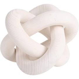 LATRAT Holz Kettenglied Holzknoten Deko Holz 6 Zoll Dia Holzkettenverbindungsdekor, Geschnitzte, weiß