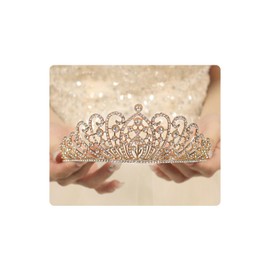 Rannyrena Crystal Bride Wedding Tiara Crown for Women Elegant Royal Queen Crown Headband Glitter Crystal Princess Headpieces for Quinceanera Pageant Prom Birthday