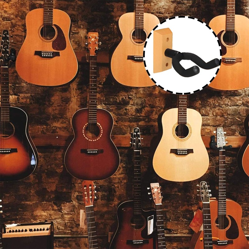 Pack of 4 Guitar Holders, Wall Mounted U-Shaped Guitar Stand,