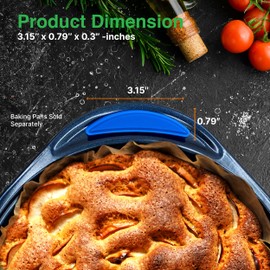 NutriChef Blue Silicone Handles - Flexible Design for Nonstick Carbon Steel Bakeware Pans - Compatible with Model: NCBK10S