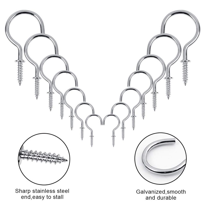 OWUDE 60PCS Screw Hooks, Cup Hooks Heavy Duty, Small Hanging