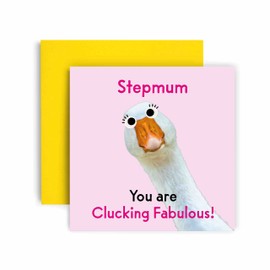 Huxters Birthday Cards for Women – Fabulous Goose Stepmum Happy Birthday Card for Birthday, Mother’s Day – Stepmum Birthday Card with Lovely Green Envelope – Funny Birthday Card (Stepmum)