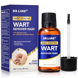 Bee Venom Liquid Wart Mask for Feet: 17% Salicylic Acid Plantar Wart Care for Feet & Hand - Exclusive Formula for Plantar Wart, Common Wart & Flat Wart - 1 Ounce