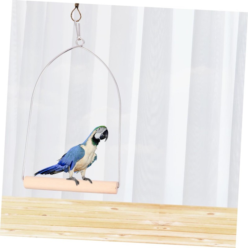 ORFOFE Hummingbird Swing Bird Durable Wooden Perch with Metal Frame