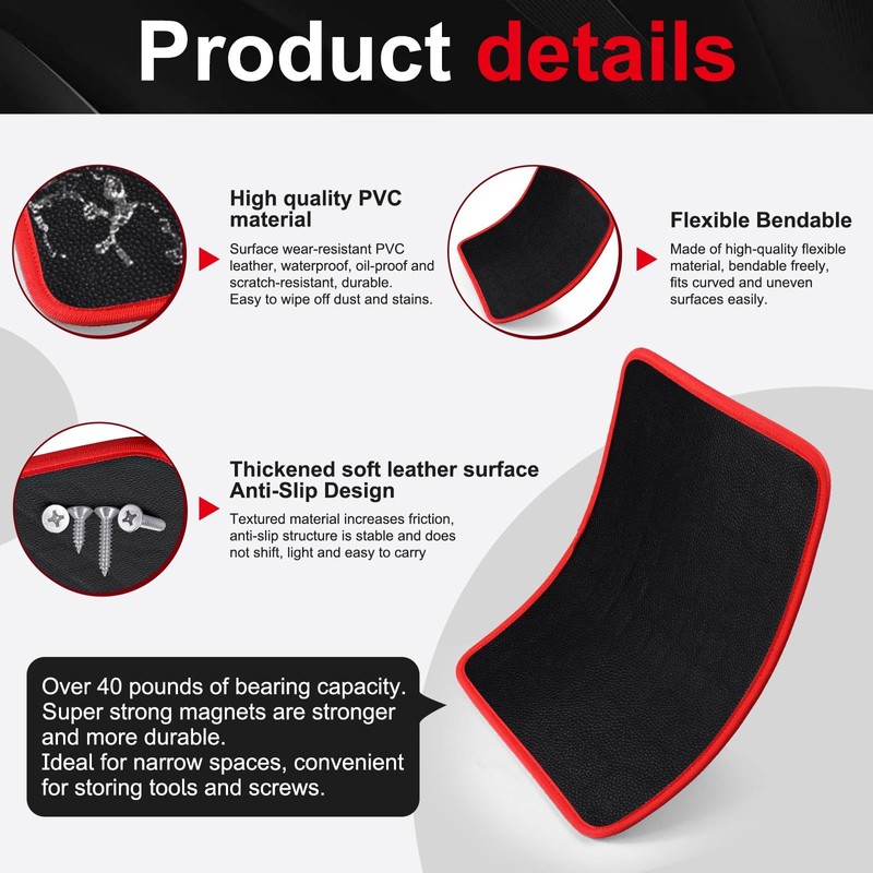 Magnetic Tool Mat Set for Mechanics, Flexible Heavy Duty Magnetic