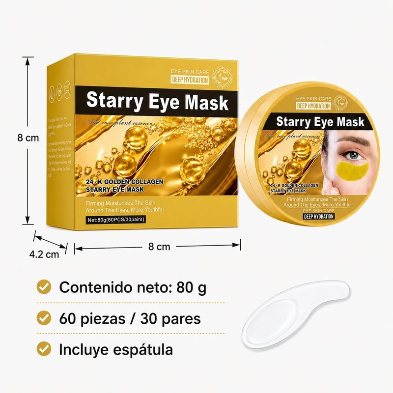 Parches Ojos 24K Gold, 60 Piezas / 30 Pares Starry