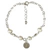 TClaudia, Pulsera San Benito Plata 925 con medalla y perlas.