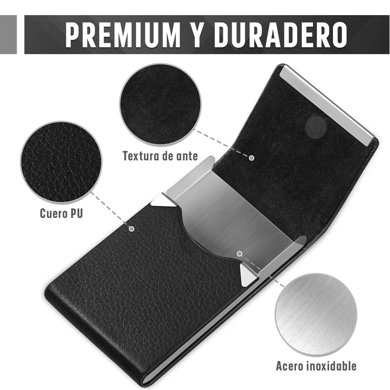 Tarjetero para Hombre/Mujere, Tarjetero de Piel con Bloqueo RFID, Tarjetero