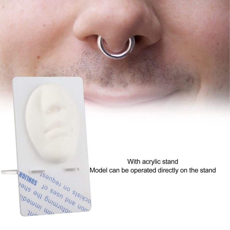 Silicone Mouth Nose Model 3D Realistic Reusable Display Nose Piercing