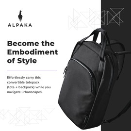 ALPAKA Bravo Totepack Axoflux Green 300D - Convertible Tote and Backpack For Men and Women -13 Liters, Fits a 16-Inch Macbook Pro - Weatherproof Fabric Helps Ensure Optimal Protection