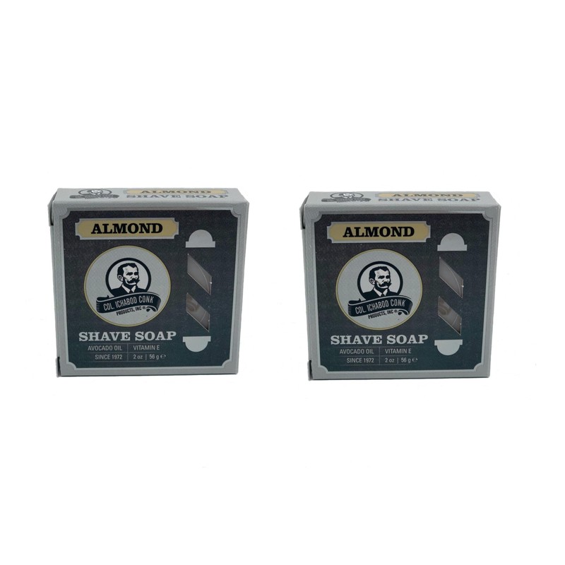 Col. Conk Almond Glycerine Shave Soap 2 oz (Pack of