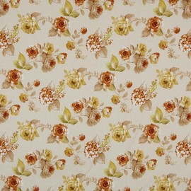 Kt KILOtela - Digital Printed Canvas Fabric - Panama 100% Cotton - Width 280 cm - Choice of Length 50 in 50 cm | Flowers - Orange, Yellow, Green