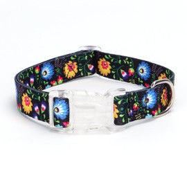 Pimaodog Dog Collar for Small Medium Large Dogs, Adjustable Soft Puppy Cats Collars Multicolor Patterns Collars Adjustable for Dogs Girl Boy Puppy Walking Running Training (XS, Black)