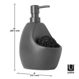 umbra ソープ ディスペンサー セラミック 食器用洗剤 詰め替え ボトル ポンプ キッチン ソープポンプ スクラビー付 740ml アンブラ ジョーイ キッチンポンプ JOEY 2330750149 チャコール