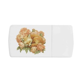 Azeeda 'Fox Sleeping with Flowers' Pill Box with Tablet Splitter (PI00036639)
