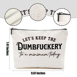 DHKG Funny Gifts Gag Gifts Makeup Bag Novelty Gifts Sarcastic Cosmetic Bag Humor Joke Travel Toiletry Bag Christmas Birthday Funny Gift for Women Best Friend Bestie Coworkers Manager