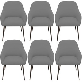 Curved Back Chair Covers for Dining Room Set of 1/2/4/6, Modern Chair Slipcovers, Semi Circle Back Chair Seat Protector for Kitchen Living Room(Gray,6 Pack)