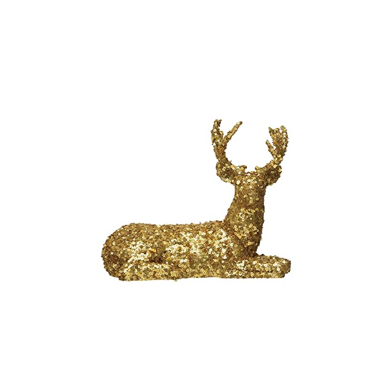 Creative Co-Op Resin and Sequin Deer, Gold