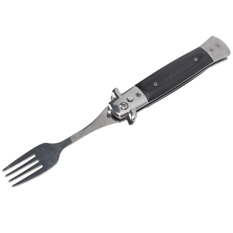 Folding Spring Fork Reusable Stainless Steel Automatic Foldable Spring Fork