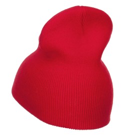 Circle Mario Embroidered Short Beanie - Red OSFM