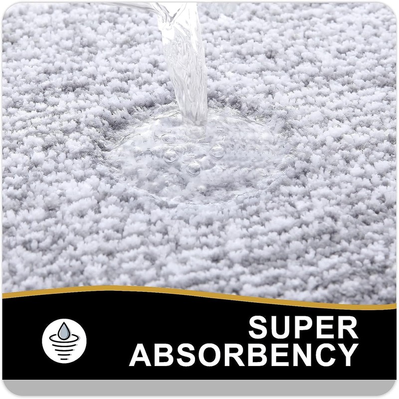 smiry Non-Slip Bathroom Rug, Super Soft Absorbent Bath Mat, Washable
