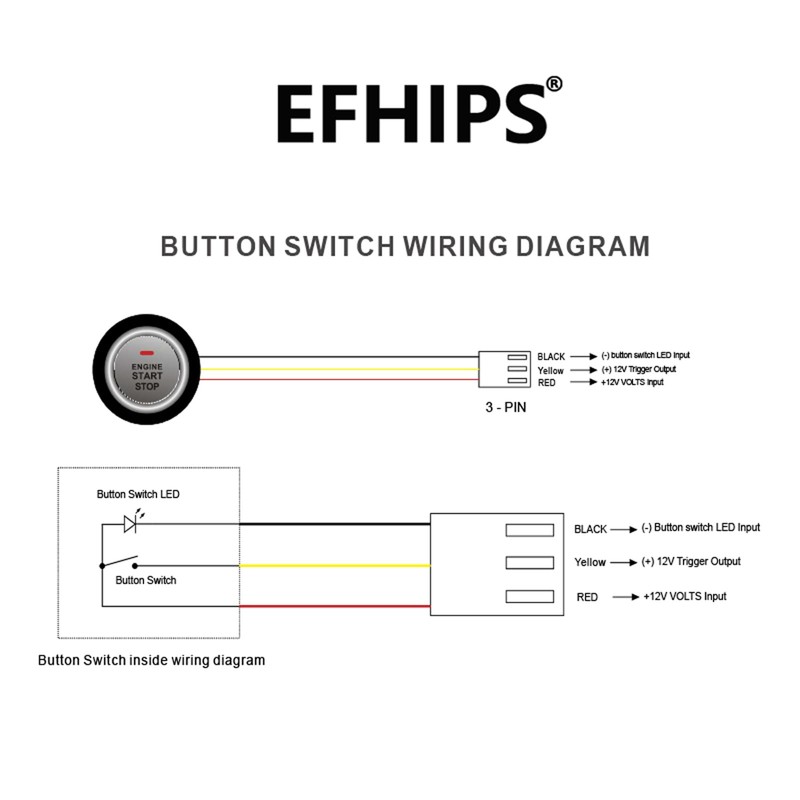 Universal 12V Car Engine Start Stop Push Button Switch with
