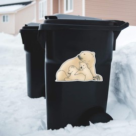 Extra Large 460mm 'Polar Bear Mother & Cubs' Permanent Sticker Decal for Cars/Windows/Bins/Walls (DW00113219)