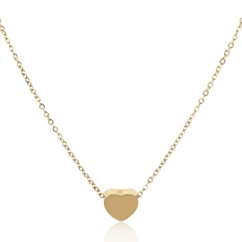 ACEGENIU Gold Initial Heart Necklace, 18K Gold Plated Dainty Pendant Necklace, Mothers Day Jewelry Gifts for Mom Women