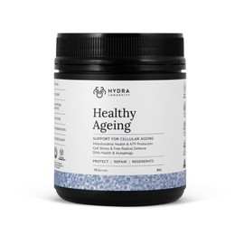 Hydra Longevity Healthy Ageing Supplement Powder, Anti-Ageing Effects, Contains Quercetin, Resveratrol and Nrf2 Activators, Antioxidants Rich Nutrient-Dense, Non-GMO, Vegan (90 Grams (15 servings)