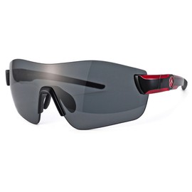 Afit AF-804 Men's Polarized Sunglasses, Rimless Fit Master, Perfect Fit for You, black red/polarized smoke