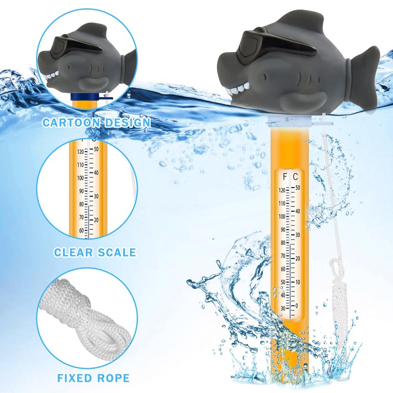 Pool Thermometer Floating, Easy to Read Water Temperature Thermometer, Swimming