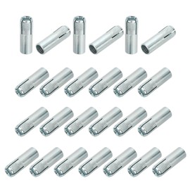 PATIKIL M10 Drop-in Anchors, 25 Pcs Zinc Plated Carbon Steel Solid Knurled Concrete Anchors Internal Forced Expansion Screw Bolts for Solid Concrete Drywall, Silver