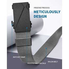 FAIRWIN Men's Ratchet Web Belt,1.25 inch Nylon Automatic Buckle,No Holes Invisible Belts for Men Jeans Pants