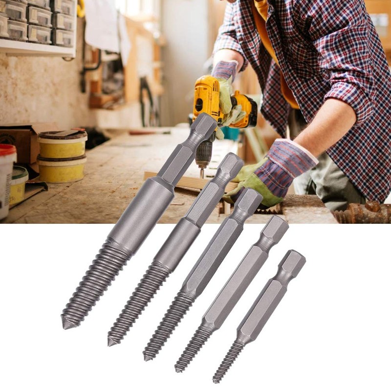 Broken Screw Extractor Set, 5PCS Screw Extractor Easy out Drill