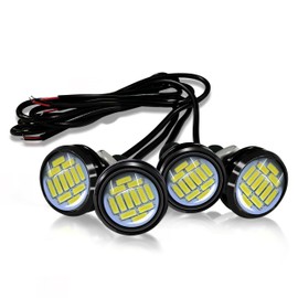 JRQLOV 4pcs 23mm Eagle Eye Led, Light-Ultra Bright Daytime Running Lights DRL Tail Lights Bulbs 12V 6500K Fog Light Tail Backup Marker DIY for Car Motor Motorcycle (White)