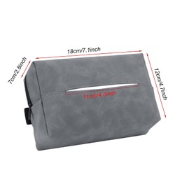 SUNTRADE Car Tissue Holder, PU Leather Car Napkin Holder for Backseat, Center Console and Sun Visor with Adjustable Strap (Brown-A)