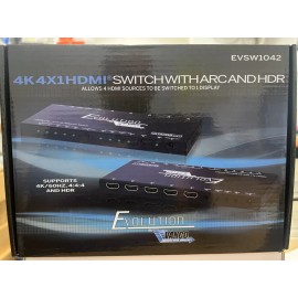 Evolution By VANCO EVSW1042 4K 4×1 HDMI Switch with ARC & HDR Supports 4K2K