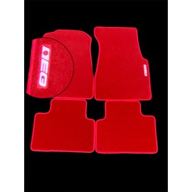 Red Floor mats with EG Logo Compatible with Honda Civic 1992 Through 1995 Coupe Sedan and Hatchback