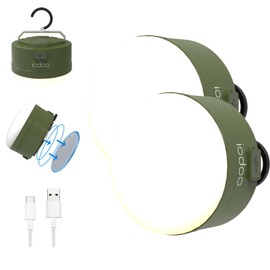 IODOO 3000mAh 2000LM Rechargeable Camping Light , Warm/White/Nature/SOS 4Modes Brightness Stepless Adjust Camping Lantern Rechargeable Tent Light for Power Failure Emergency Survival Kits (2)