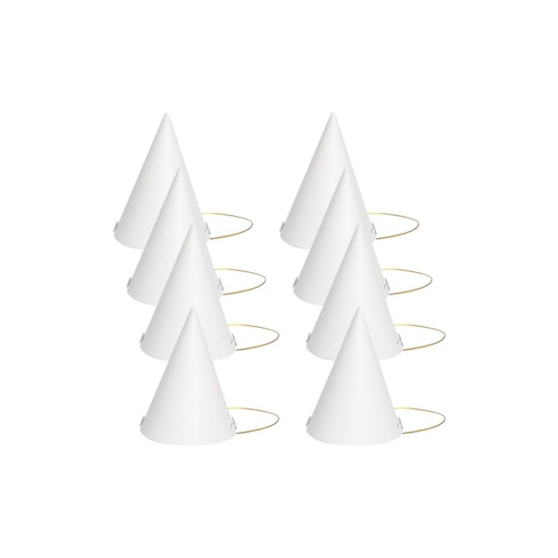 JIHUOO 30 cappelli a cono di carta bianca, per feste