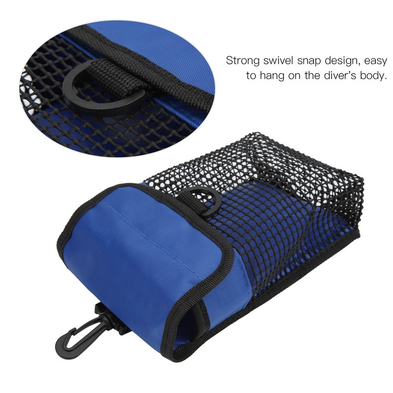 21x14cm Portable Diving Mesh Gear Bag with Hang Buckle Lightweight