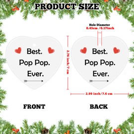 Grandpa Gifts Christmas Ornament Pop Pop Gifts Grandpa Birthday Gifts Ceramic Ornament Papa Gifts from Grandkids Grandpa Thank You Gift for Grandpa Christmas Tree Decoration