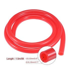 MECCANIXITY Vacuum Silicone Tubing Hose 1/2" ID 1/8" Wall Thick 5ft Red High Temperature for Engine