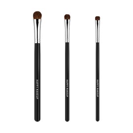 BLOOPIC Eyeshadow Brush, Makeup Brush, Set of 3, Natural Bristles, For Eye Makeup, Super Soft, Skin-friendly, Fine Brush Type, For Beginners, Professionals, Makeup Tools (Black)