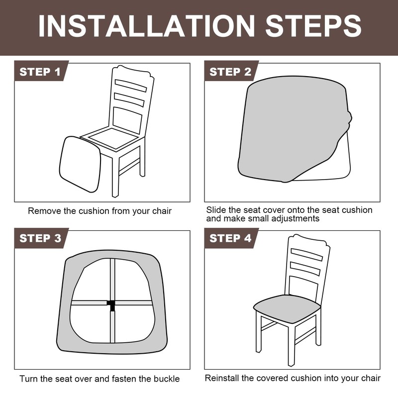 Genina Waterproof Chair Seat Covers Dining Room Chair Covers Stretch