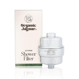 Organic Jaguar Shower Filter, 22 Stage Water Shower Head Filter For Hard Water, Heavy Metals, Chlorine & Impurities, Supports Hair and Skin Health & Hydration, Easy Installation, Long Lasting, Chrome