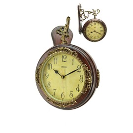 ThreeStar Fabulous Antique Incredible 2 Side Wall Clock Double Face Hanging Clock