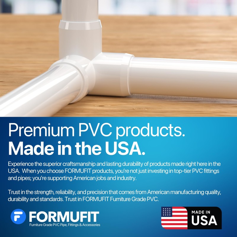 FORMUFIT 1-1/4" 3-Way Elbow Furniture Grade PVC Fitting in White,