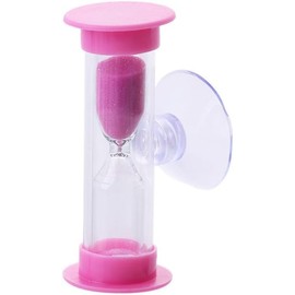 Pink 2 Minute Plastic Sand Timer Hourglass Sand Clock with Suction Cup Time Funnel Shower Timer Tooth Brushing Time Reminder Timers Thermometers Kitchen and Dining