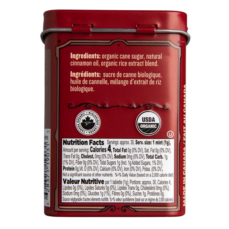 Clawhammer Organic Mints Hot Cinnamon | Cane Sugar, Natural Flavors,